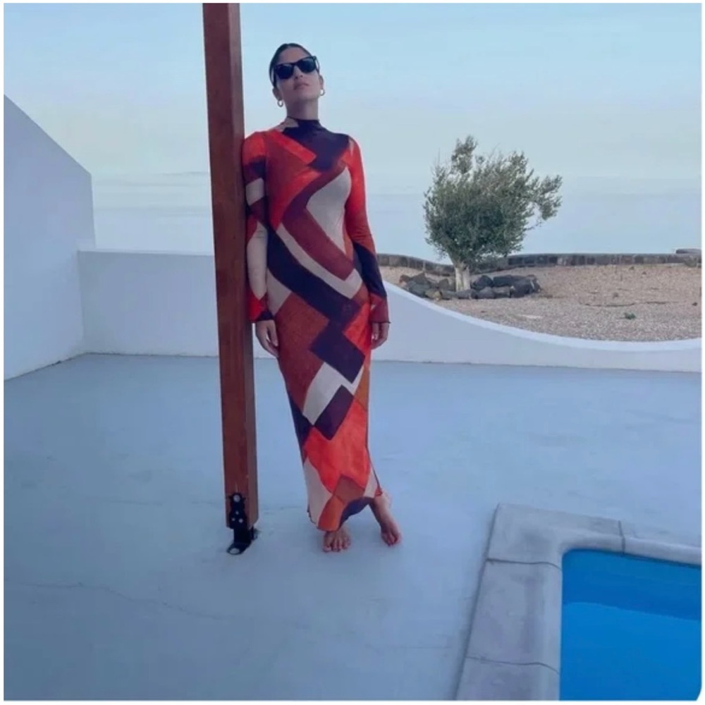 Zara Bodycon Tulle Print Dress